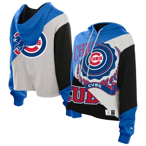 Women's New Era  Chicago Cubs Upcycled Color Block Cropped Boxy Hoodie