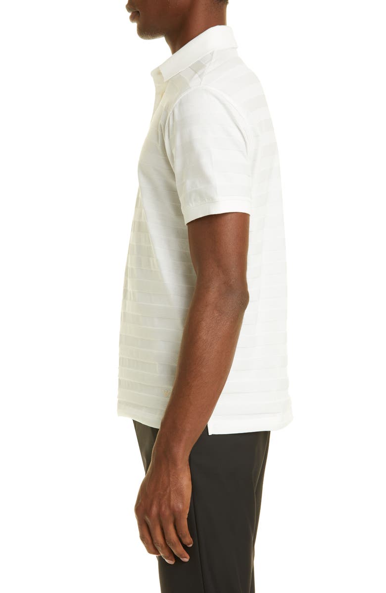 Emporio Armani Men's Textured Stripe Cotton Polo Shirt, Alternate, color, 