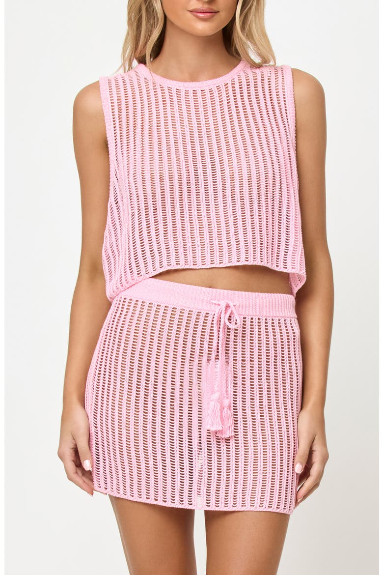 Sander Open Stitch Cover-Up Tank, Main, color, ROSEWATER