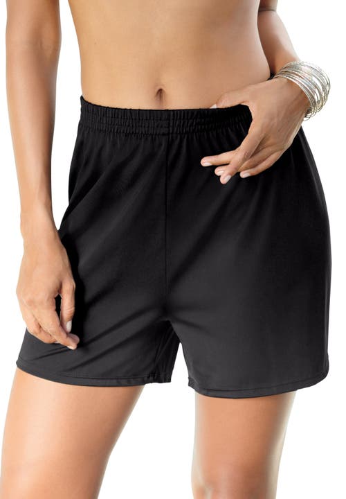 Swim 365 Boxer Swim Short With Built-in Tummy Control Brief In Black