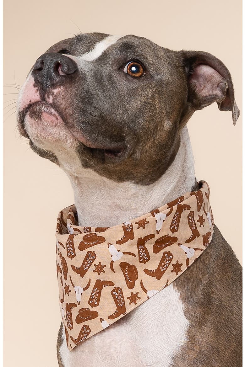 Bronco Dog Bandana, Alternate, color, SAND