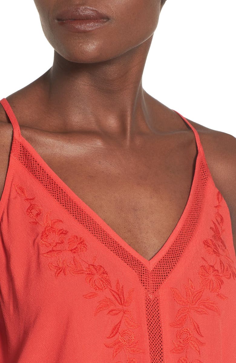 ASTR the Label ASTR Embroidered Tie Back Tank, Alternate, color, 