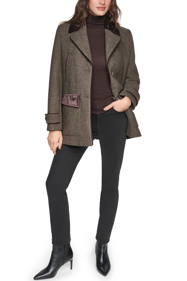 Stansbury Wool Blend Herringbone Blazer Coat, Alternate, color, TRUFFLE