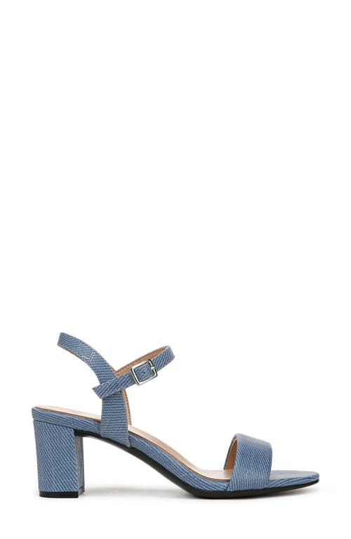 Naturalizer Bristol Block Heel Ankle Strap Sandal In Denim Blue Metallic Twill