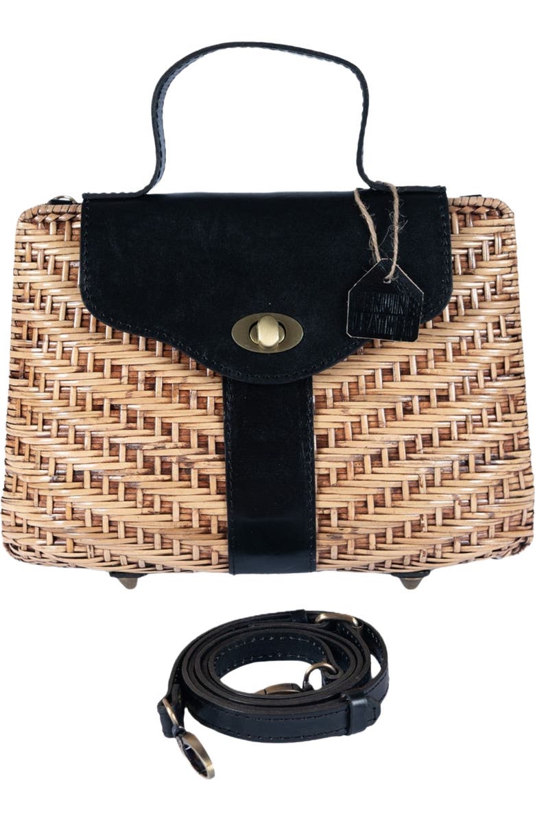 Jelavu Nori Structured Rattan Handbag, Alternate, color, Black