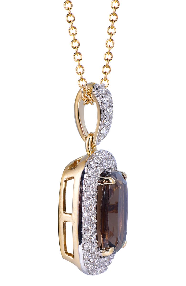 Kahn High Jewelry Smoky Quartz Necklace with Diamonds, Alternate, color, Brown