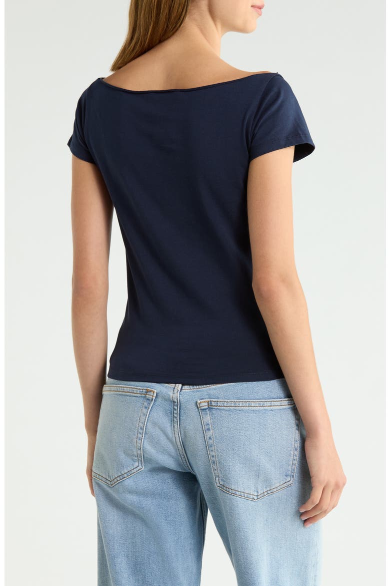 Sunset Park Off the Shoulder T-Shirt, Alternate, color, NAVY