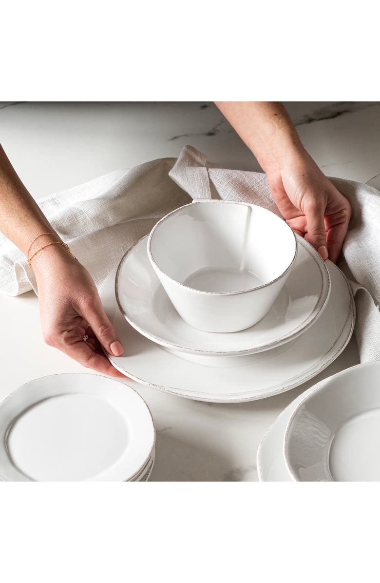VIETRI Lastra White American Dinner Plate, Alternate, color, White