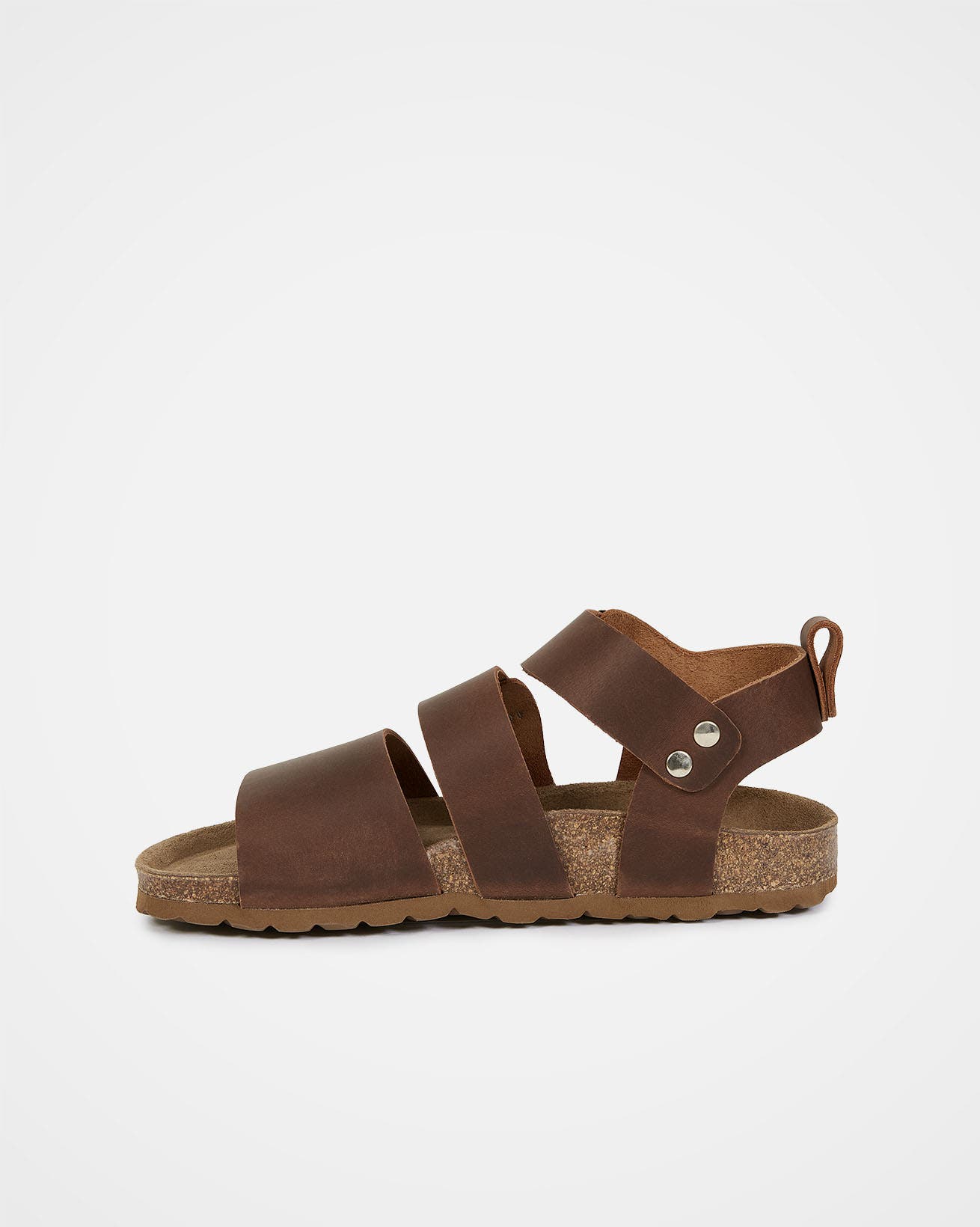 Celtic & Co. An elegant triple strap sandal, Alternate, color, Rust