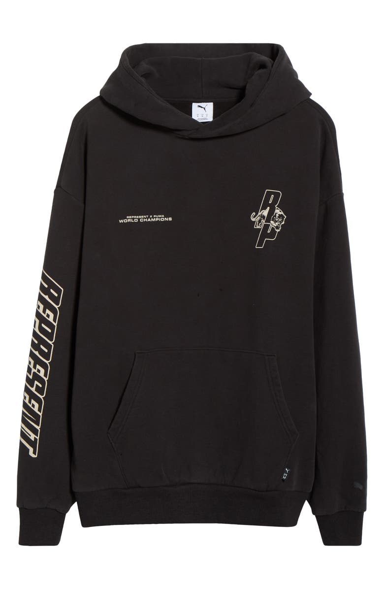 PUMA x Represent Embroidered Cotton Graphic Hoodie, Main, color, 