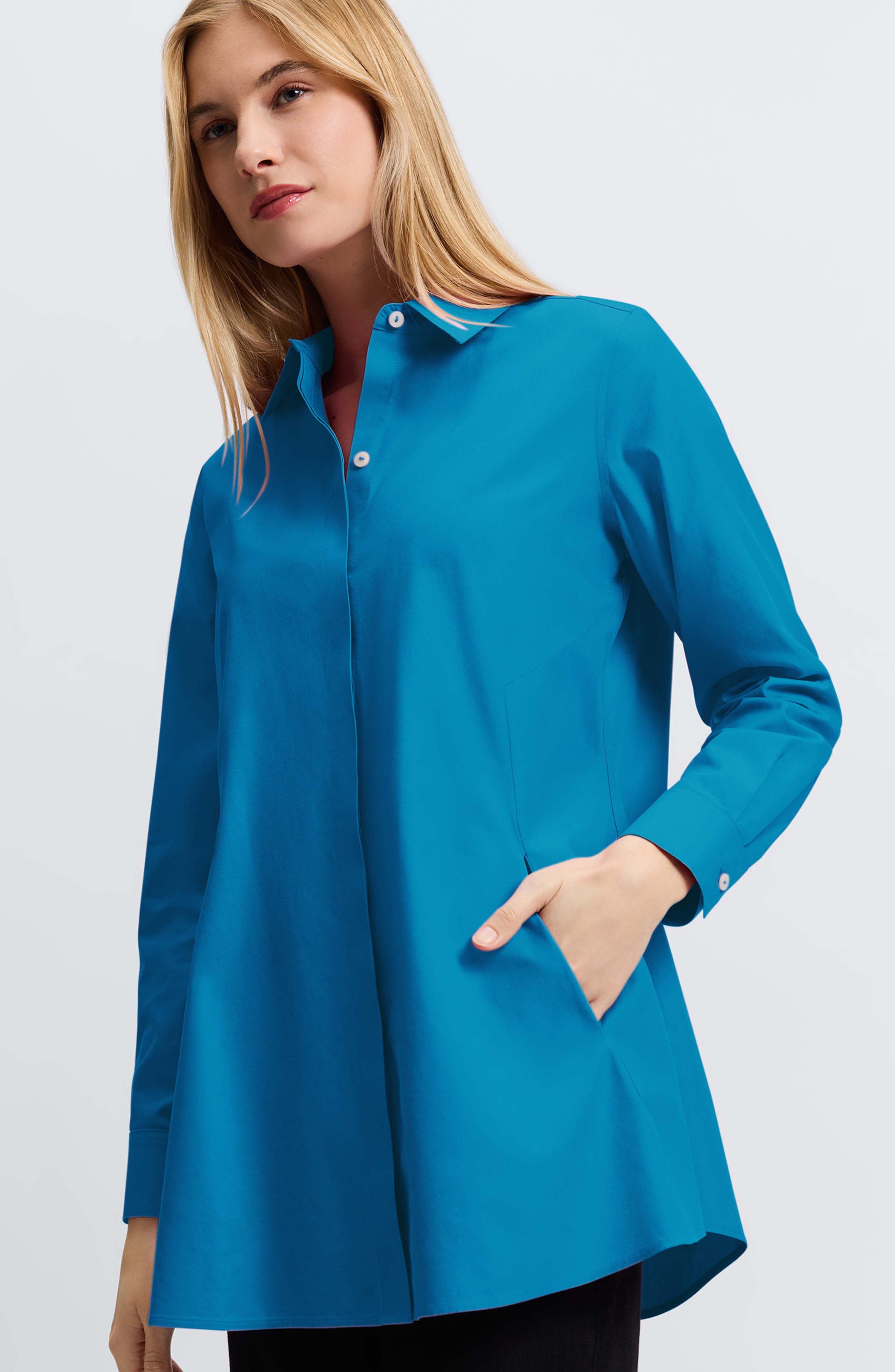 Cici Non-Iron Tunic Blouse (Women) | Nordstrom
