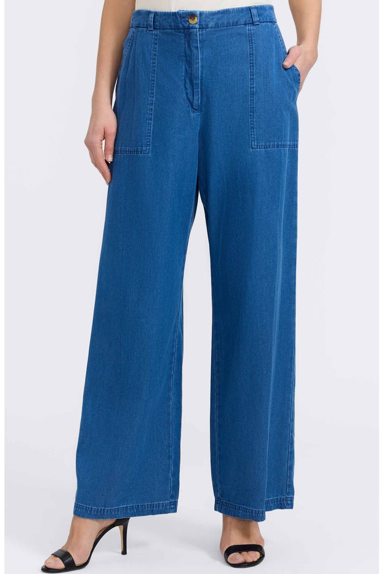 Blaire Wide Leg Denim Pants, Main, color, MEDIUM WASH