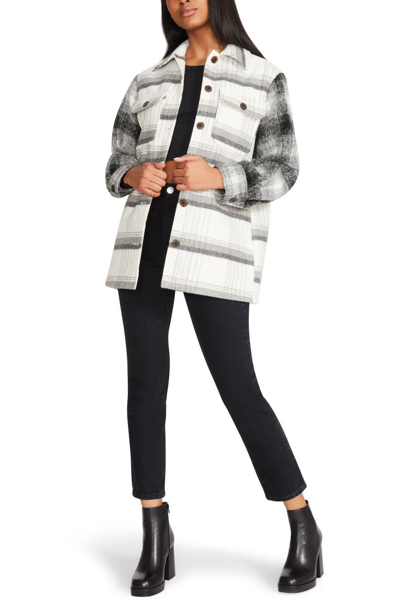 BB Dakota by Steve Madden Plaid Shacket, Main, color, 