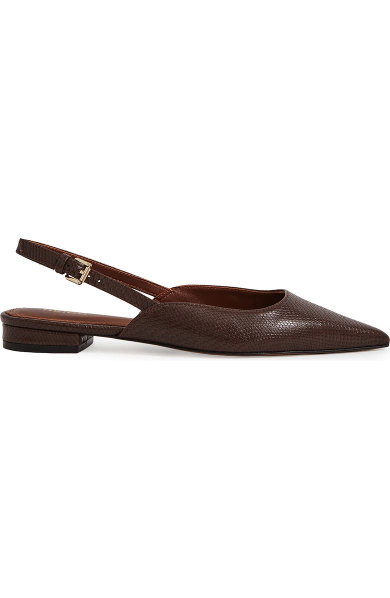 Reiss Aubrey Croc Embossed Slingback Flat, Alternate, color, Chocolate