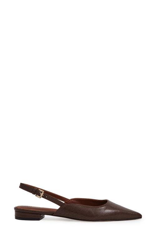 Reiss Aubrey Croc Embossed Slingback Flat In Brown
