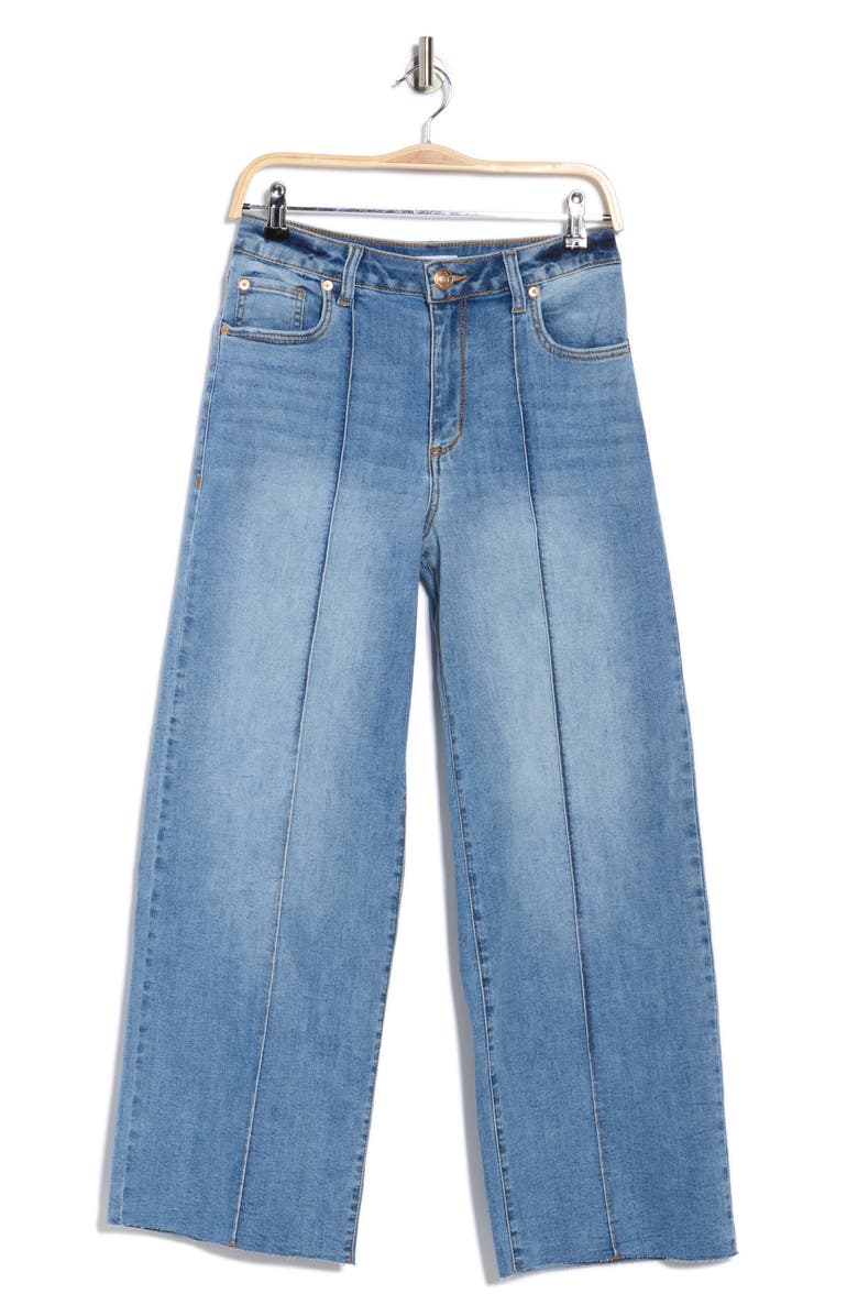 STS Blue Sabrina Pintuck Raw Hem High Waist Wide Leg Jeans, Alternate, color, Sunnyhill