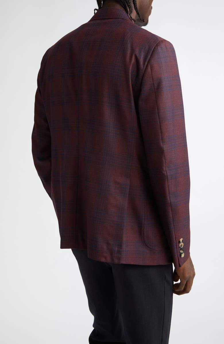 ISAIA Capri Plaid Wool Sport Coat, Alternate, color, Purple
