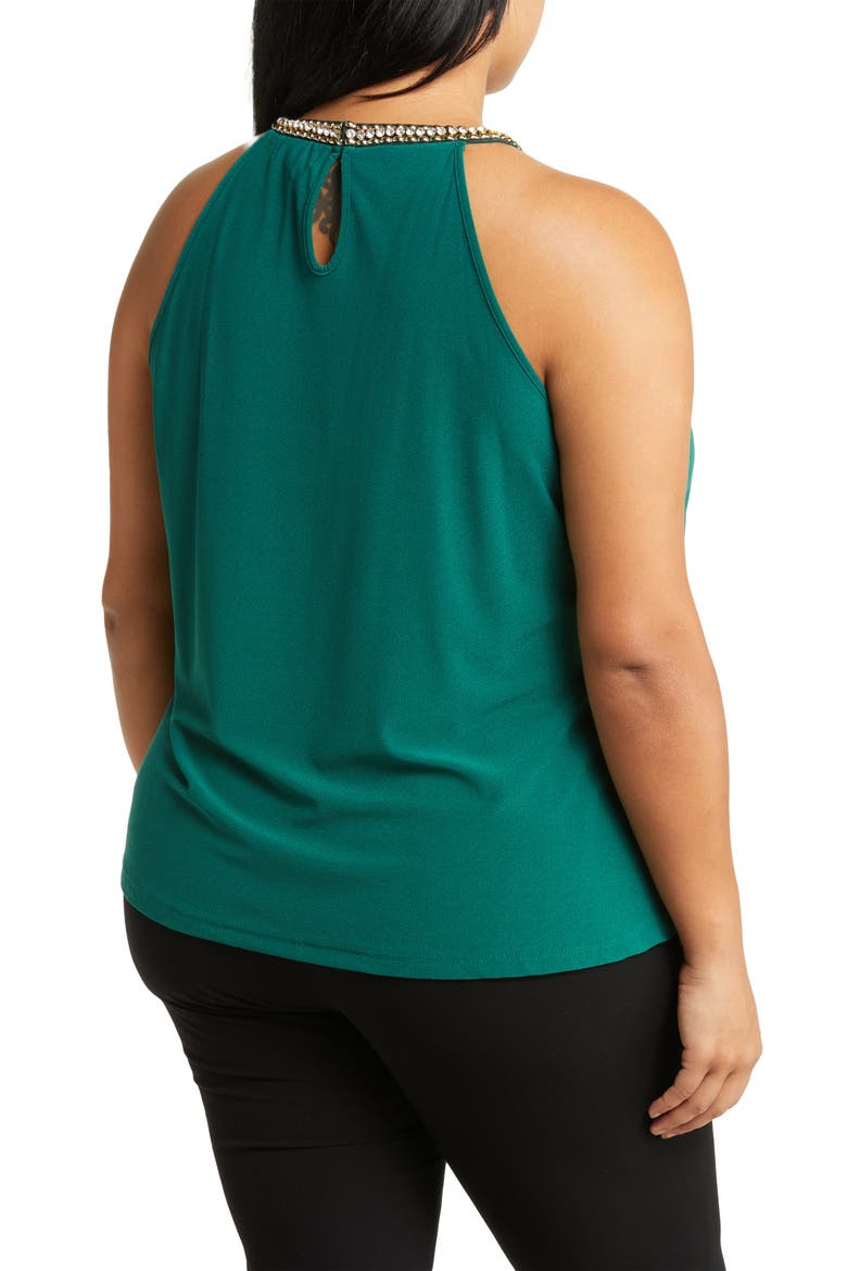 Rhinestone Trim Mock-Neck Blouse, Alternate, color, BOTANICAL GARDEN