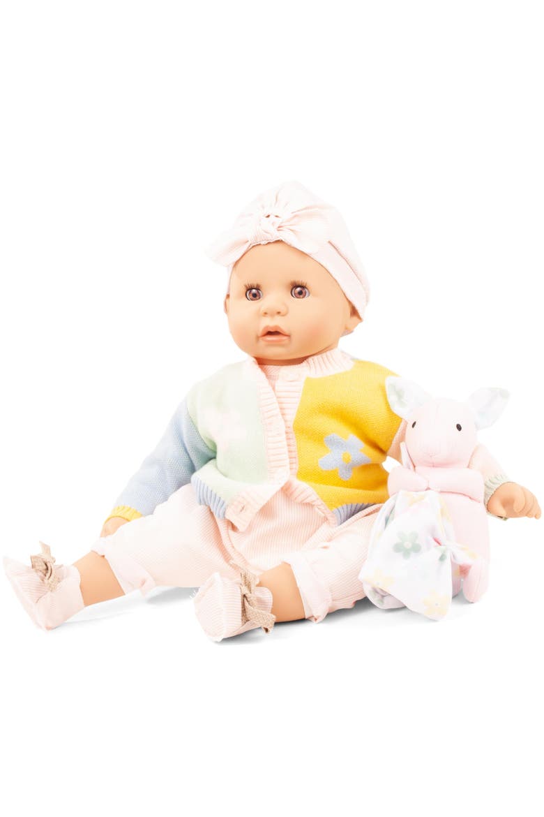 Cookie Baby Pastel 19 Inch Doll, Cozy Knit Outfit & Cap, Plush Animal Bunny, Alternate, color, Multicolored