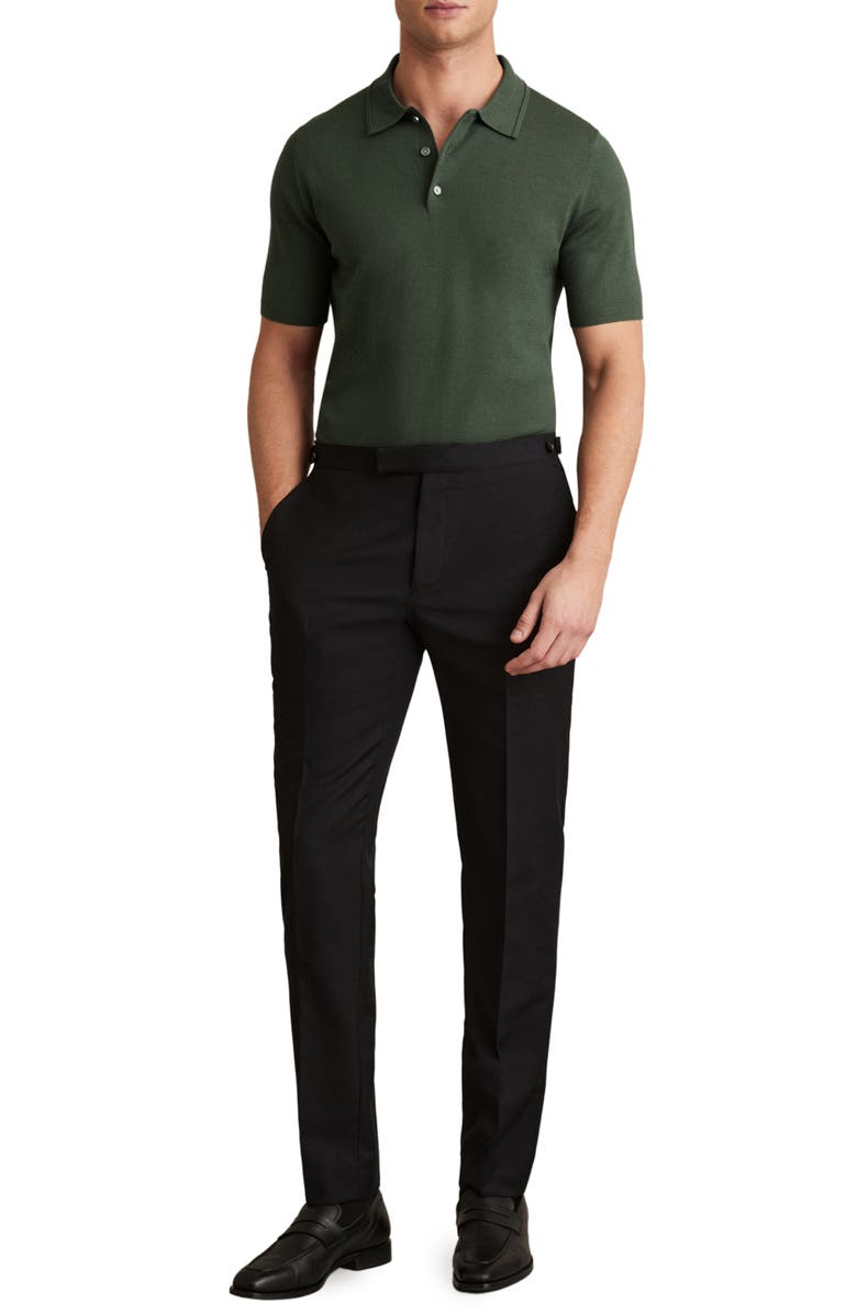 Reiss Manor Merino Wool Polo, Alternate, color, Kale Green