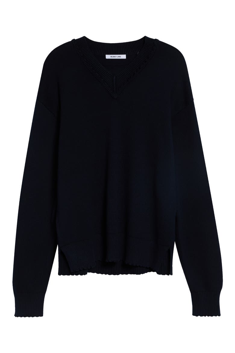 Cotton V-Neck Sweater, Alternate, color, DARK NAVY