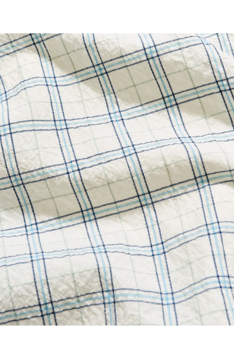 Billy Reid Seersucker Plaid Stretch Cotton Button-Up Shirt, Alternate, color, White