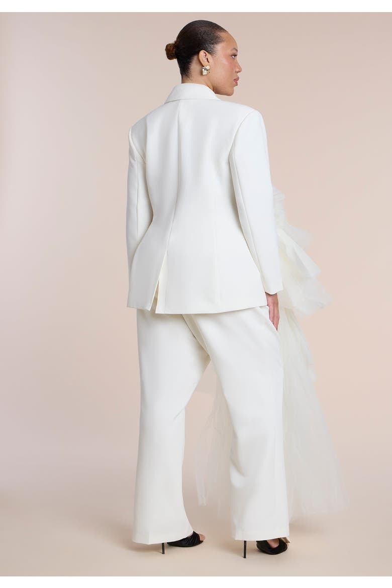 Dramatic Tiered Tulle Blazer, Alternate, color, COCONUT MILK