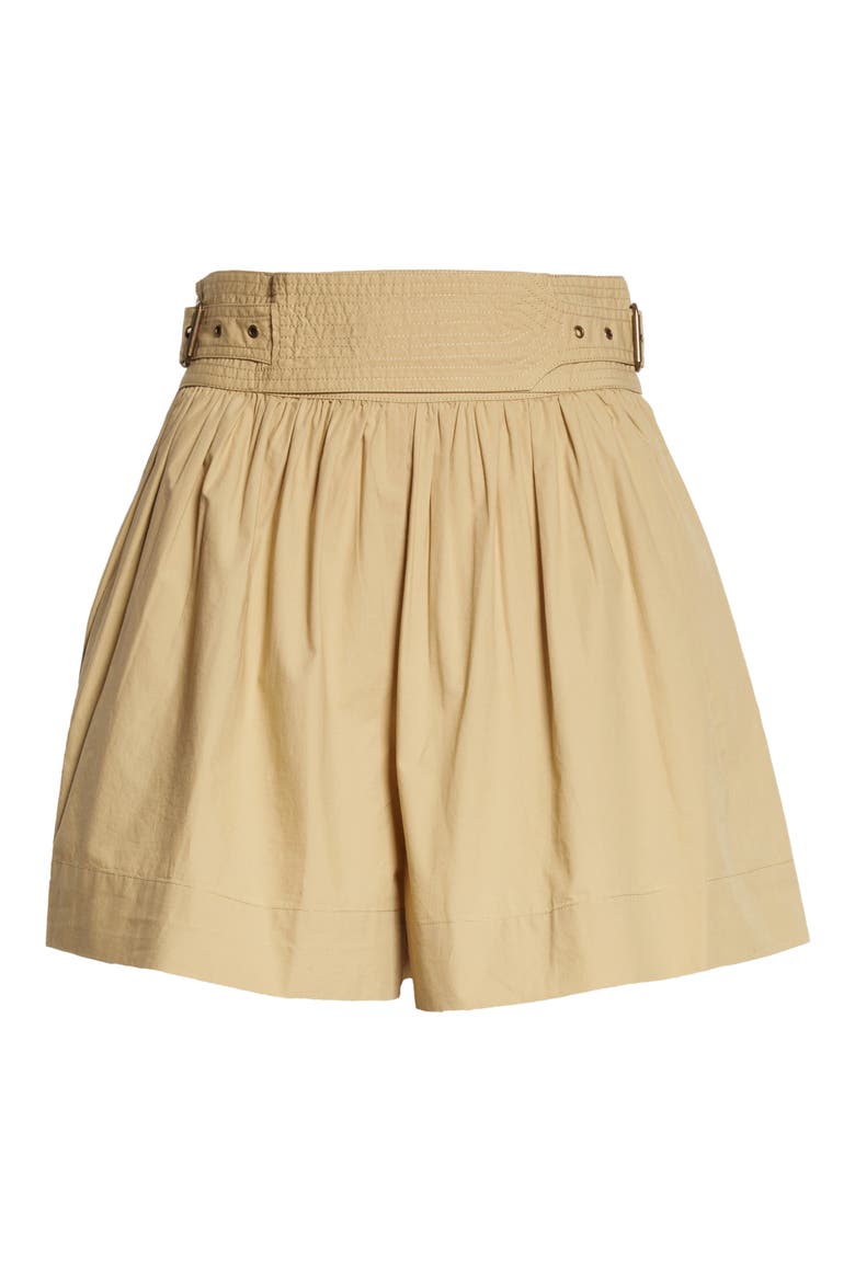 Adeline Cotton Poplin Shorts, Alternate, color, KHAKI