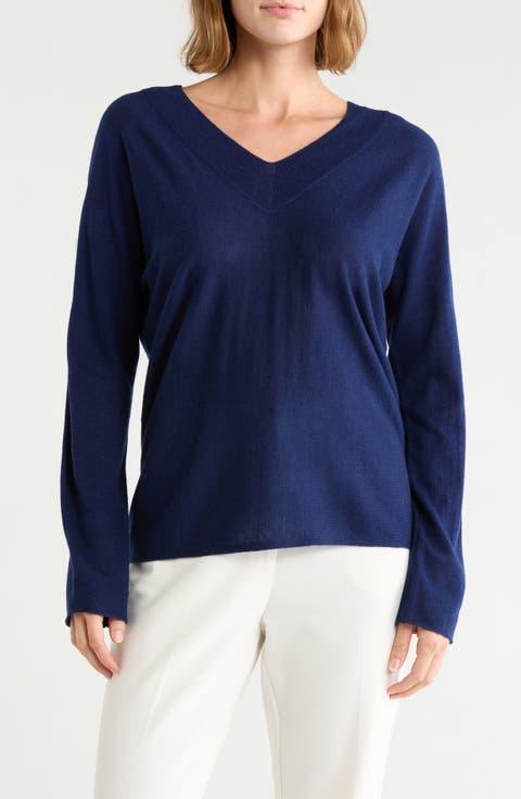 Double 'V' Wool, Silk & Cashmere Sweater