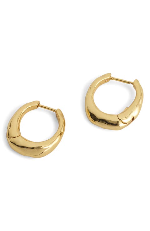Hammered Puffy Small Huggie Hoop Earrings