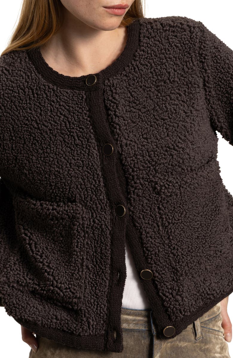 Sanctuary Cuddle Up Faux Shearling Cardigan, Alternate, color, Semi Sweet