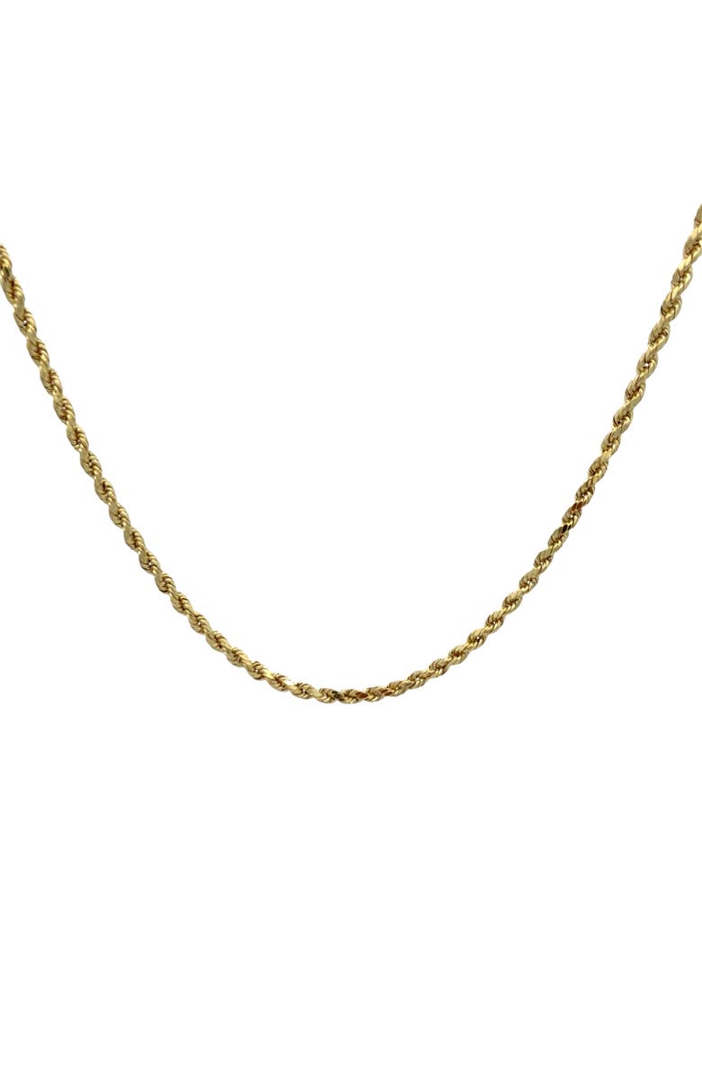 Ancona Jewelry 14K Diamond Cut Rope 3.5mm 18in 6g Chain Necklace, Main, color, Yellow Gold