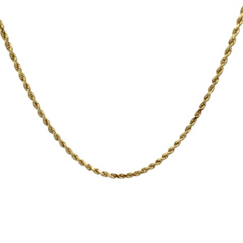 14K Diamond Cut Rope 3.5mm 18in 6g Chain Necklace