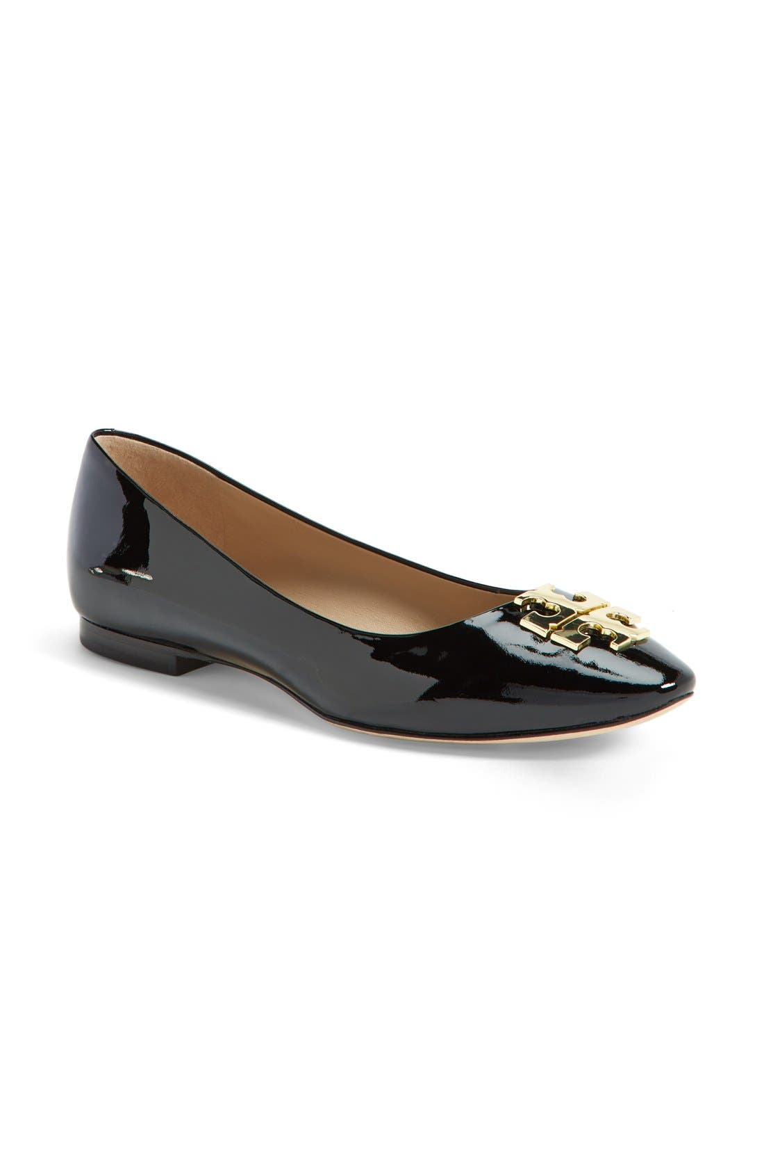 'Raleigh' Leather Flat, Main, color, BLACK