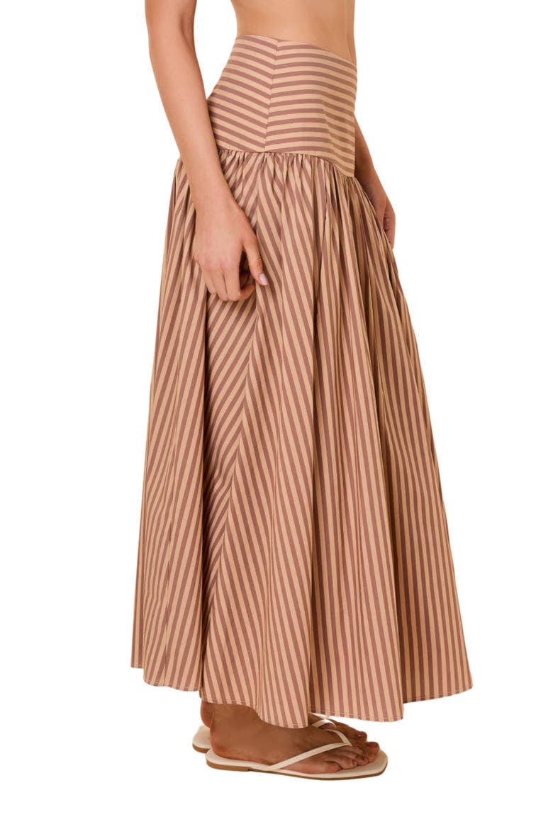 Magnolia Striped Midi Skirt, Alternate, color, WALNUT CAMEL