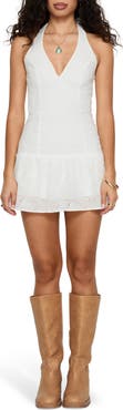 Princess Polly I Guess So Eyelet Halter Minidress