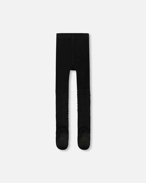 Deux Par Deux Knit Tights In Black