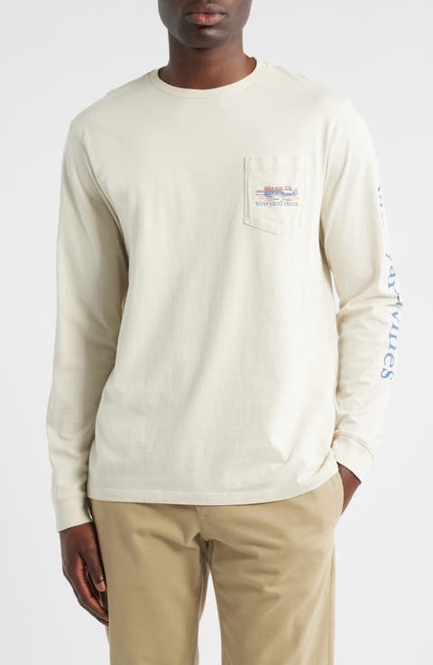 Dockside Autumn Wakes Long Sleeve Pocket Graphic T-Shirt