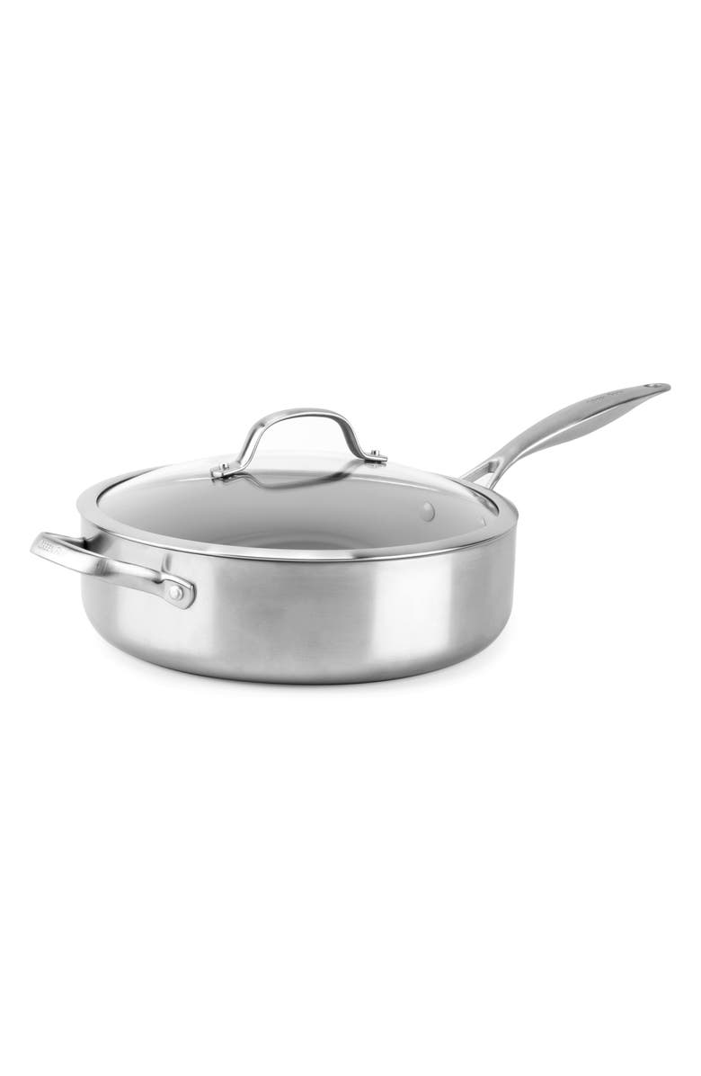 GreenPan Venice Pro 5-Quart Stainless Steel Ceramic Nonstick Saute Pan with Lid, Main, color,