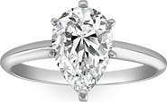 Bliss Diamond 2CT Platinum Pear Shape Diamond 6-Prong Solitaire Engagement Ring Lab Grown