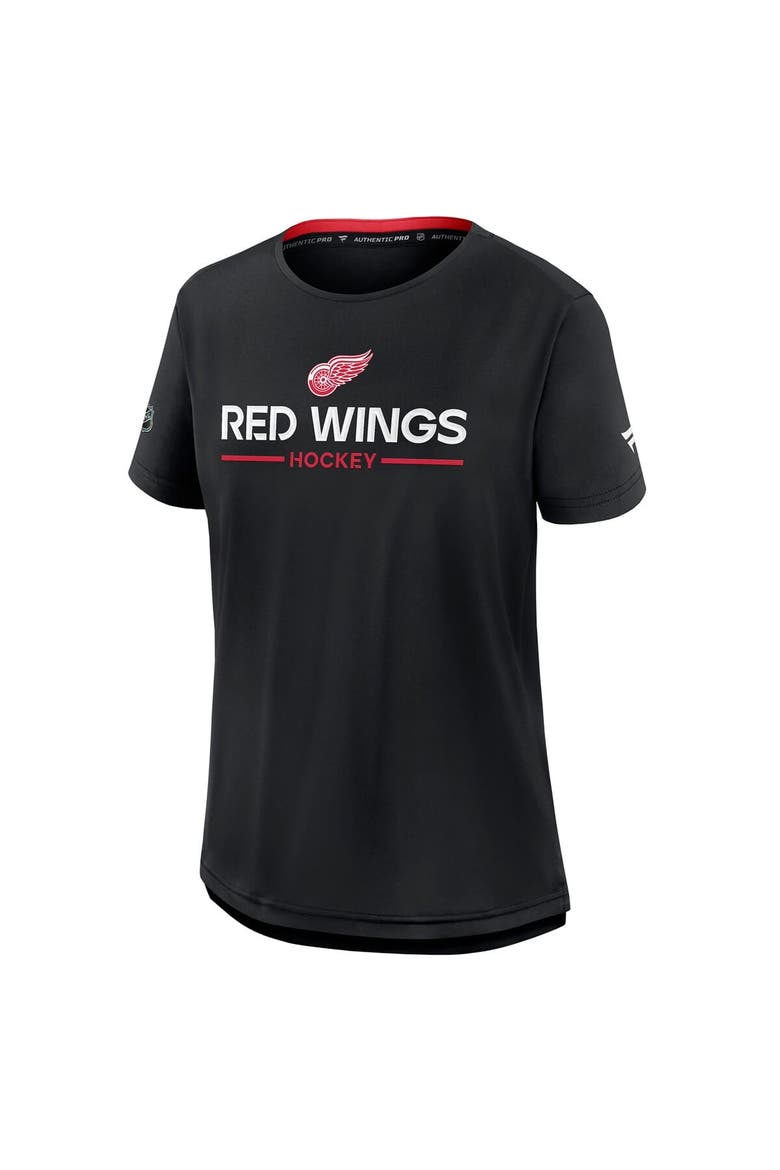 Women's Fanatics Black Detroit Red Wings Authentic Pro Rink Tech T-Shirt, Alternate, color, Black