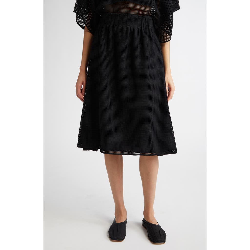 Fforme Bruce Pintuck Geometric Lace Skirt In Black