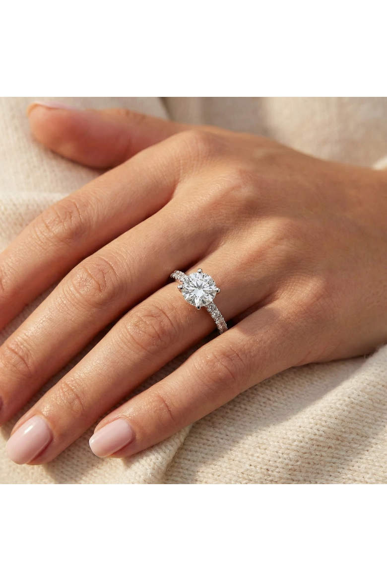 Certified 2 1/2Ct Diamond Cathedral Engagement Ring 14k Gold Lab Grown, Alternate, color, 14k White Gold