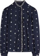 Boden Helena Floral Embroidered Cotton Button-Up Shirt