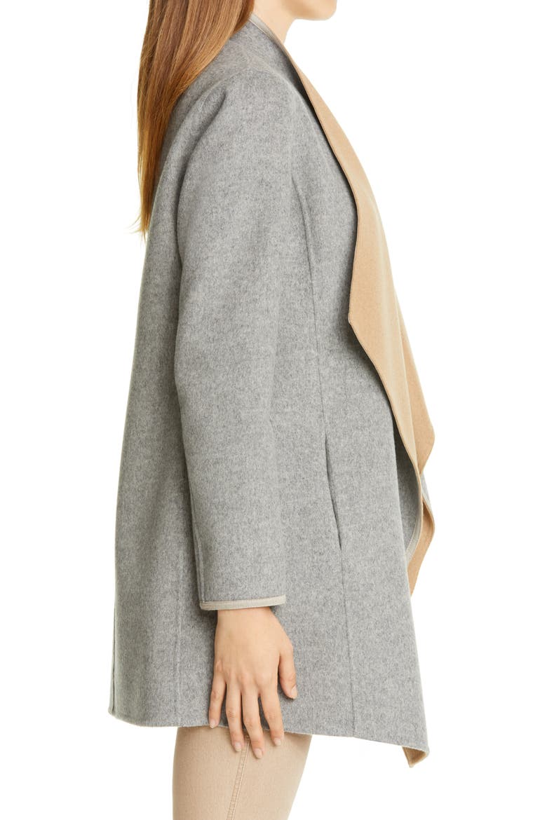 Valasca Reversible Wool & Cashmere Jacket, Alternate, color, NICKEL MELANGE/ CAMEL