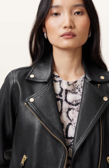 AllSaints Dalby Leather Biker Jacket | Nordstrom