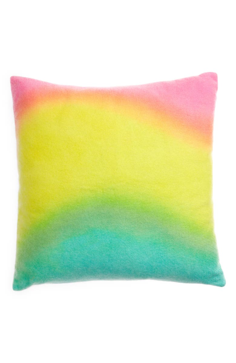 The Elder Statesman Rainbow Tie Dye Cashmere Accent Pillow, Main, color, 