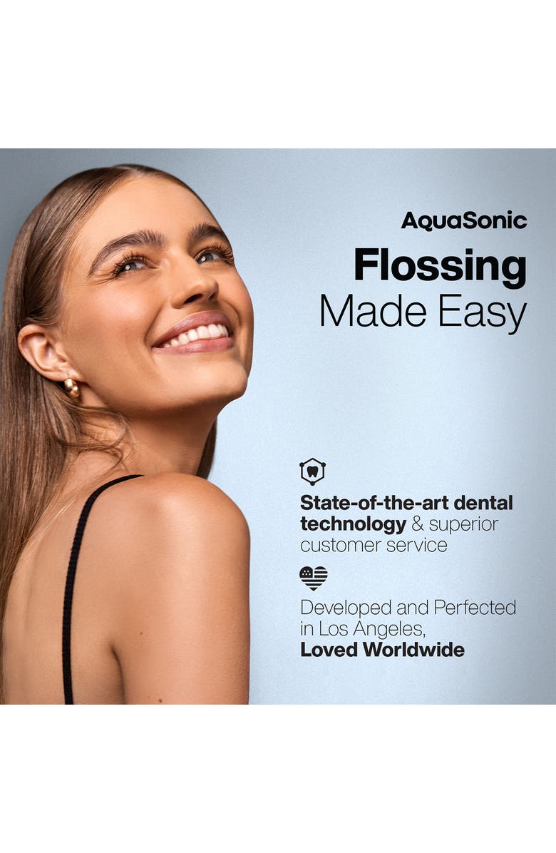 AQUASONIC Elite White Flosser, Alternate, color, White