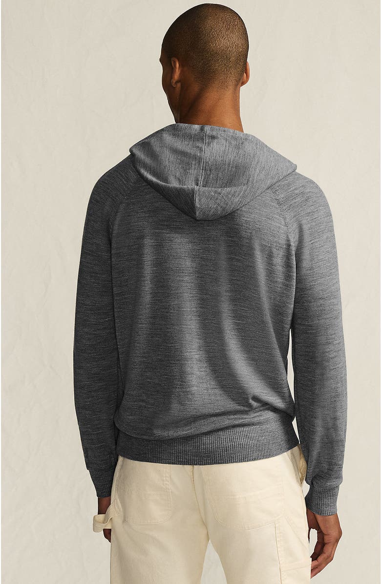 Lands' End Long Sleeve Washable Merino Pullover Hoodie, Alternate, color, Pewter Heather