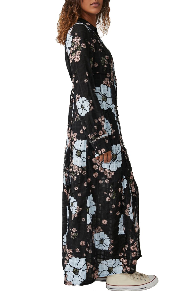 Free People Back at It Floral Print Long Sleeve Maxi Dress, Alternate, color, 